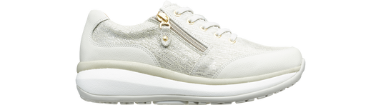Rachel W beige metallic