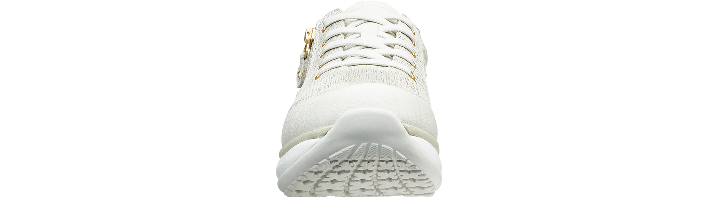 Rachel W beige metallic