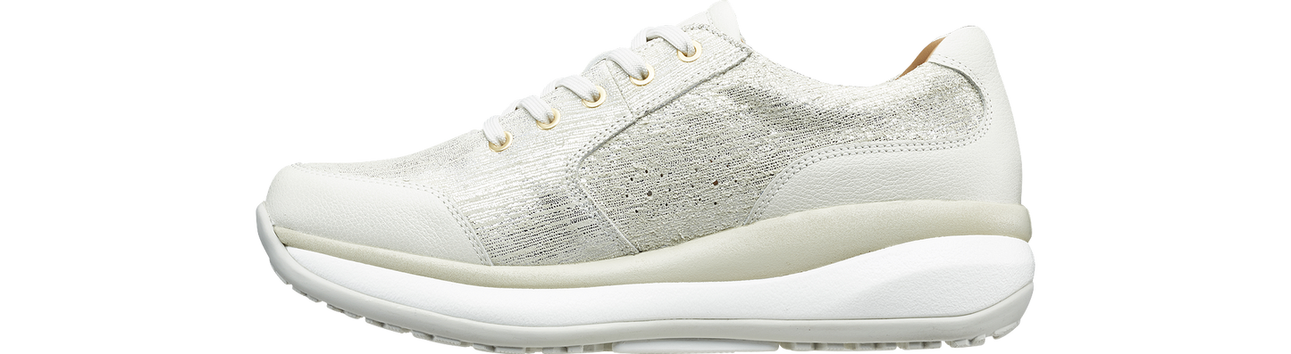 Rachel W beige metallic